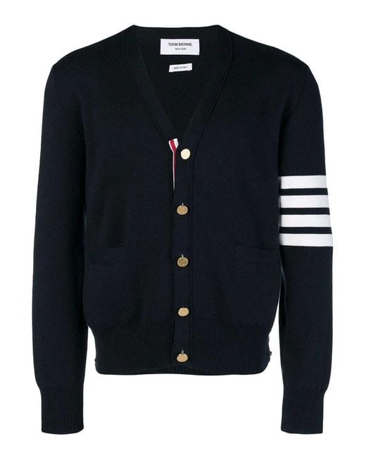 Thom Browne Blue Cardigan Scollo A V for men