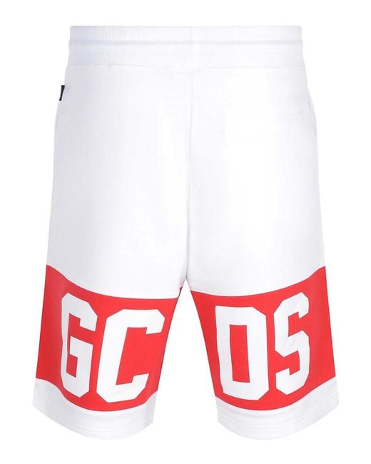 Gcds Red Bermuda Shorts Made Of Cotton for men