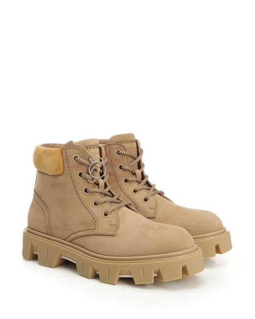 Moncler Natural Peak City Nubuck Ankle Boots for men
