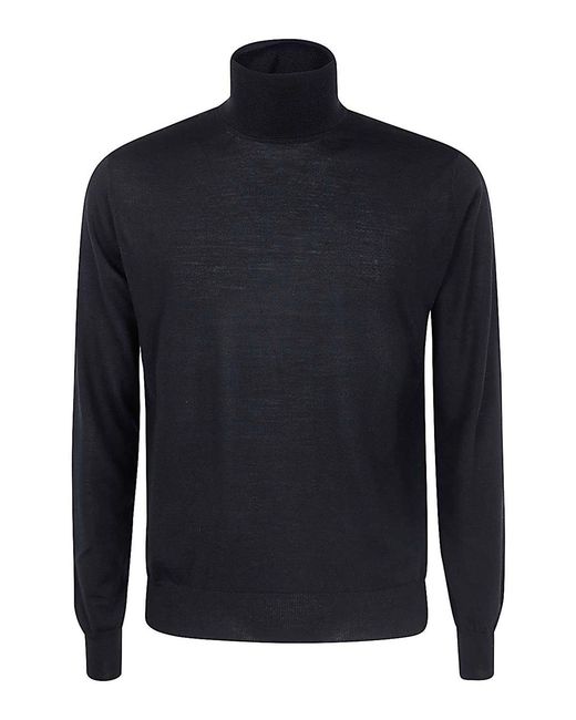 FILIPPO DE LAURENTIIS Blue Long Sleeves Merinos Turtleneck for men
