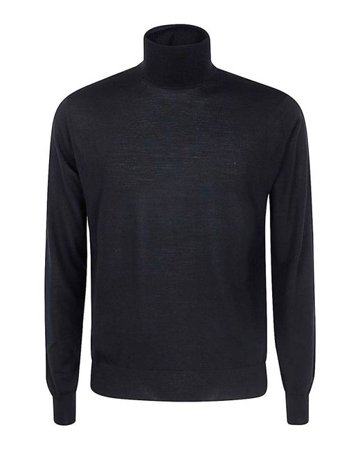 FILIPPO DE LAURENTIIS Blue Long Sleeves Merinos Turtleneck for men