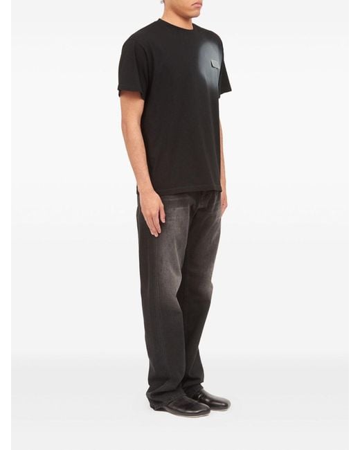 MM6 by Maison Margiela Black Short-Sleeved Cotton T-Shirt for men