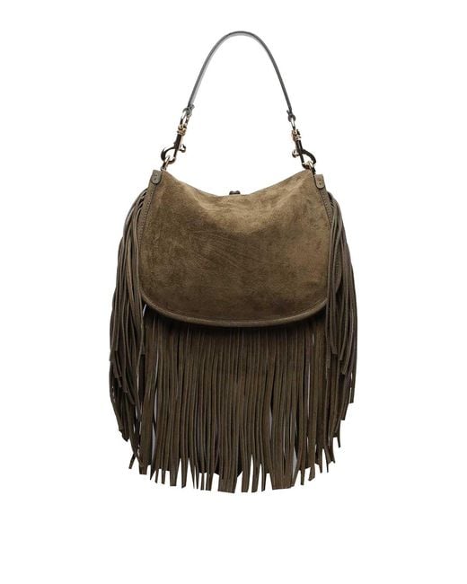 Etro Green Medium Suede Pony Shoulder Bag