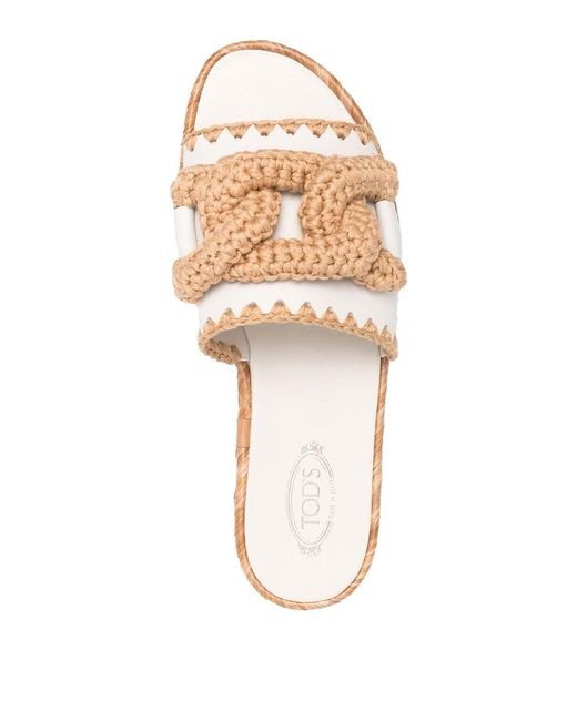 Tod's White Kate Crochet Sandals
