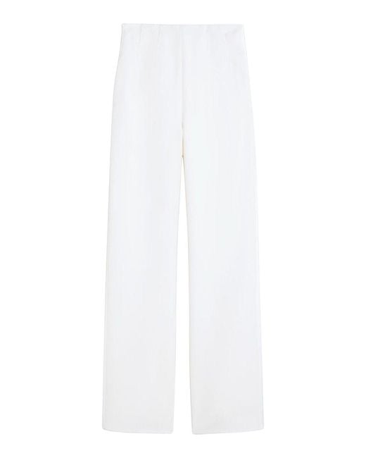 Max Mara White Pantalone Balta Bianco