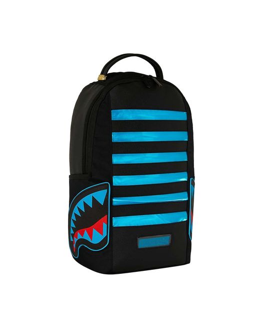 Sprayground Blue Led Stripe Sharks Dlx Backpack for men