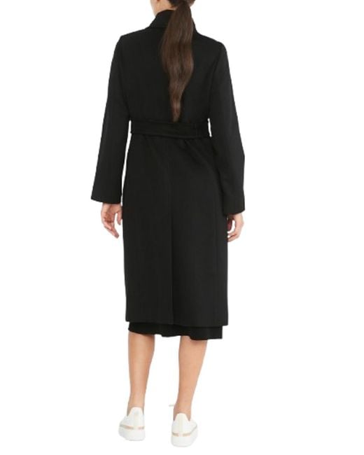 Max Mara Black Wool Dressing Gown Coat