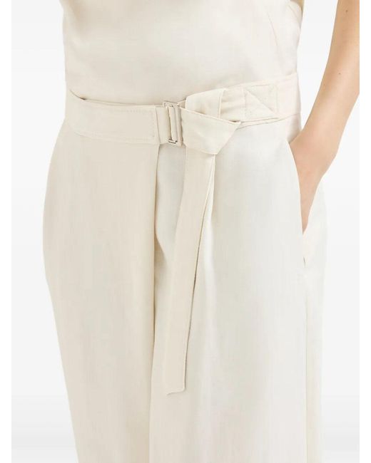 Brunello Cucinelli White Twill Wrap Trousers