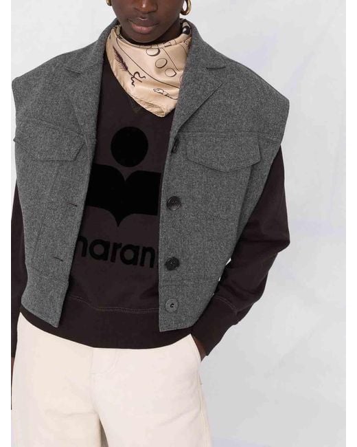 Isabel Marant Black Moby Sweatshirt With Logo And High Neck
