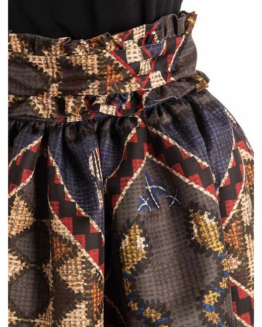 Stella Jean Brown Pleated Skirt