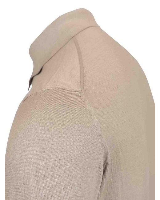 Fedeli Natural Short-Sleeved Polo Shirt for men