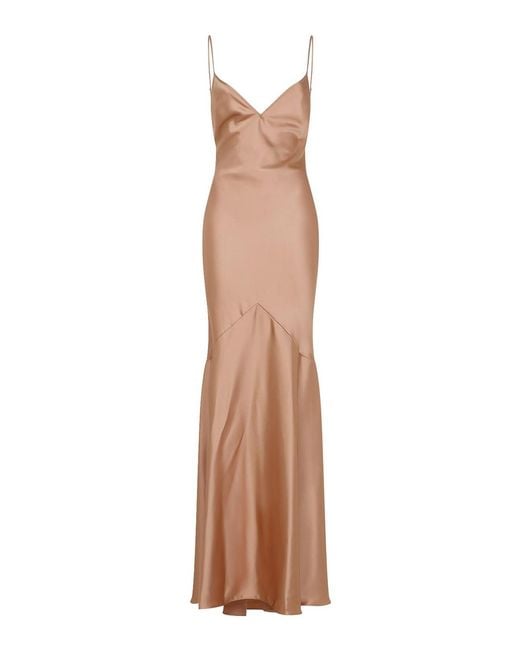Elisabetta Franchi White Satin Gown Dress