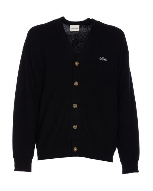 Drole de Monsieur Black Cardigan With Buttons Closure for men