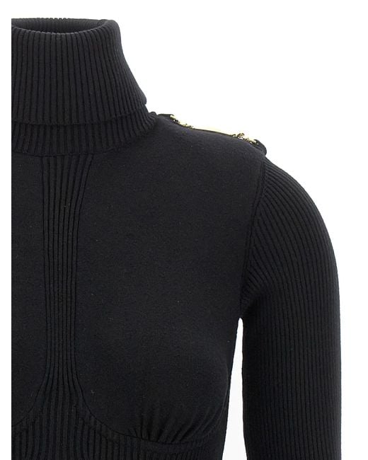 Elisabetta Franchi Black Chain Detail Dress