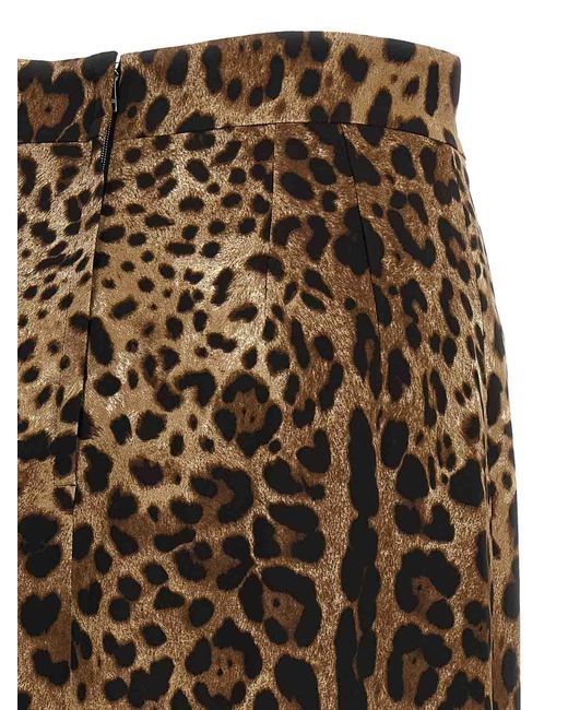 Dolce & Gabbana Brown Leo' Skirt