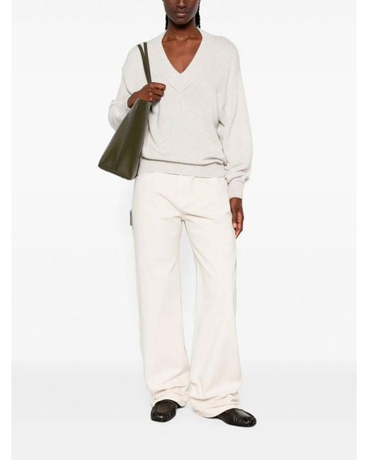 Brunello Cucinelli White Dyed Pants