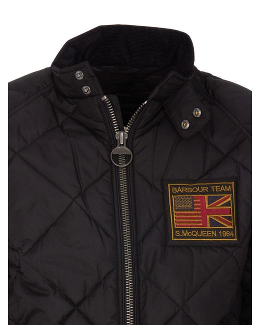 Barbour Black Quilted Bomber Jacket for men