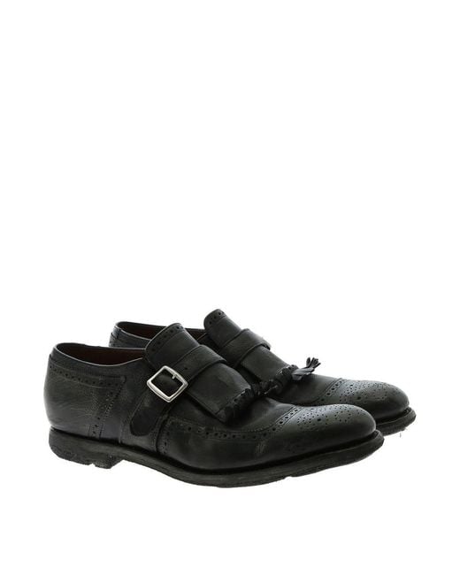 Church's Black Vintage Effect Monk Strap for men