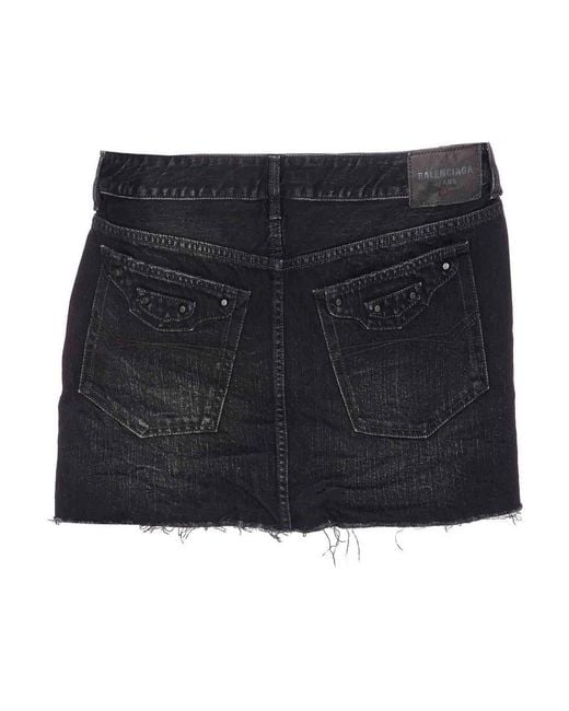 Balenciaga Black Denim City Mini Skirt