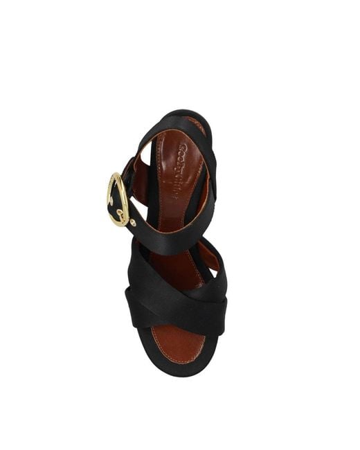 See By Chloé Black Lyna Sandalo Plateau