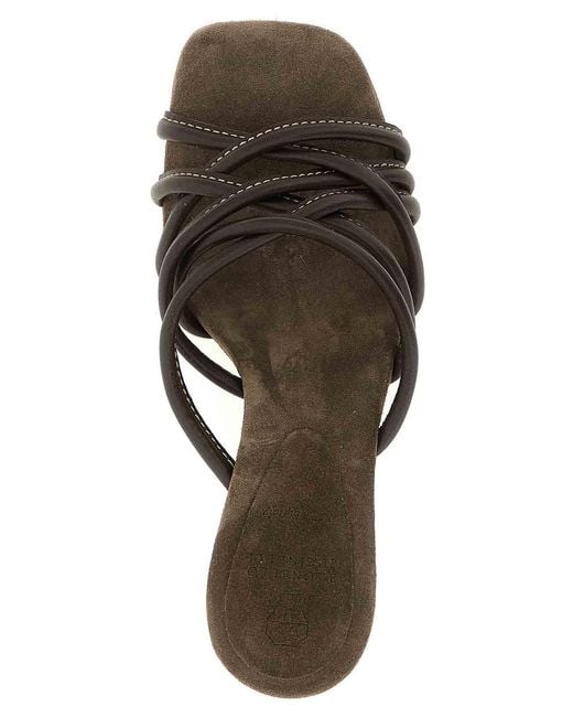 Brunello Cucinelli Brown Leather Sandals