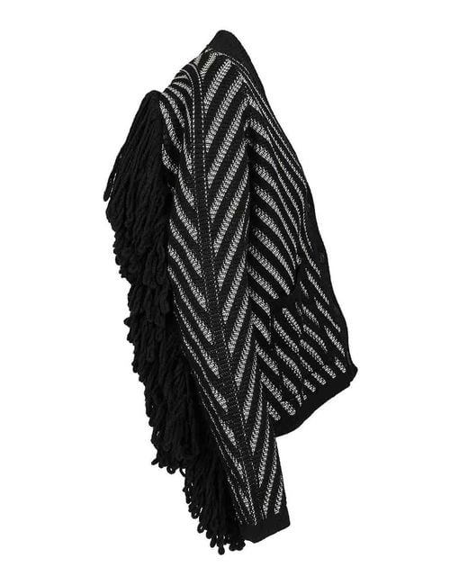 Golden Goose Deluxe Brand Black Cardigan With Fringes