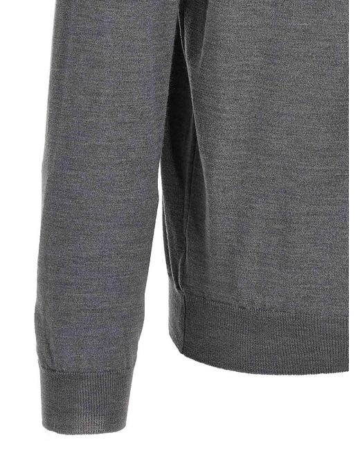 Zanone Gray Virgin Wool Polo Shirt for men