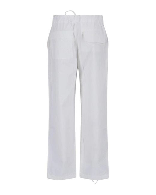 Victoria Beckham White Poplin Trousers