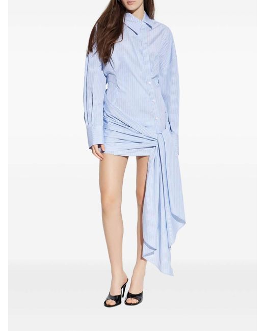 The Attico Blue Short Striped Dress