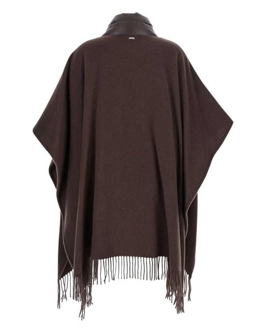 Herno Brown Giaccone Mantella With Ultralight Resort Hdm