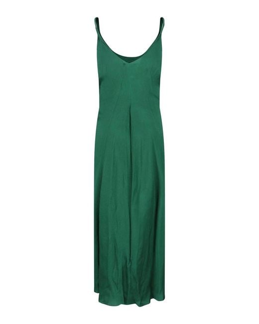 J.W. Anderson Green Deep Silk Adjustable Knot Dress