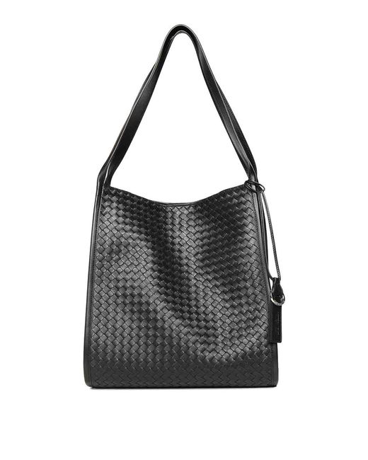 Bottega Veneta Black Corriere Leather Tote Bag for men