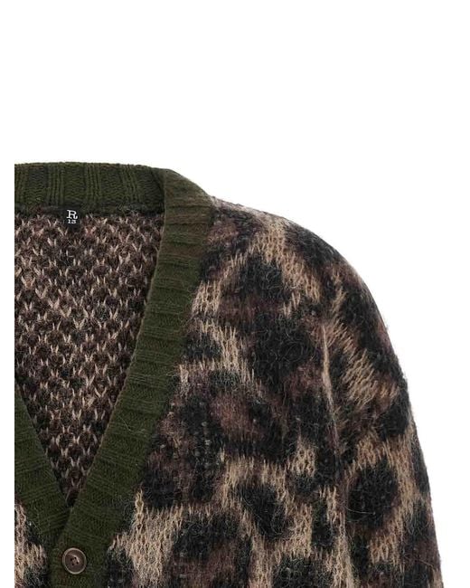 R13 Black Animal Print Cardigan