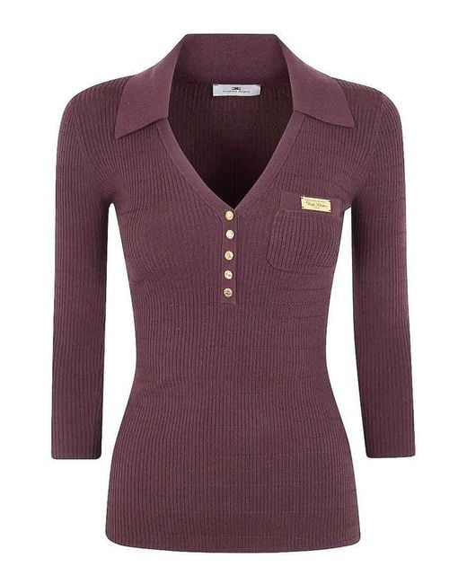 Elisabetta Franchi Purple Tricot Sweater