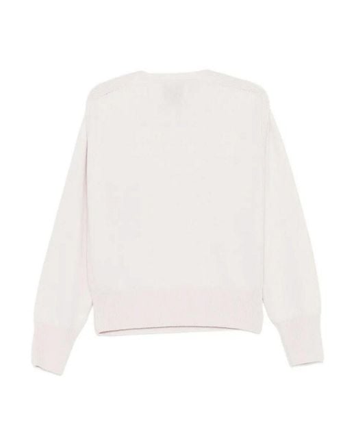 Sa Su Phi White V-Neck Sweater