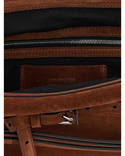 Moschino Brown Tie Me' Big Clutch