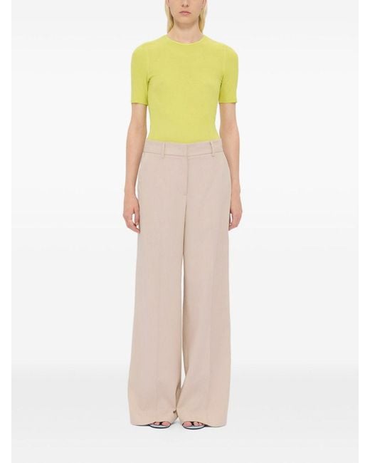 MSGM White Wide Leg Trousers