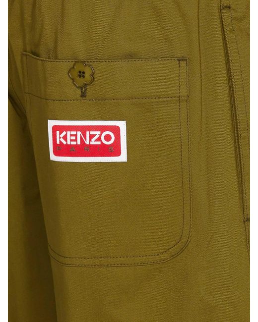 KENZO Green Cargo Pants for men