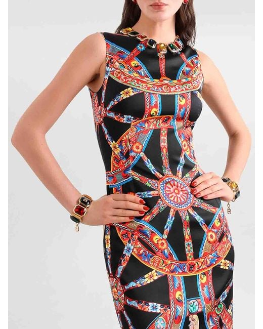 Dolce & Gabbana White Printed Dress