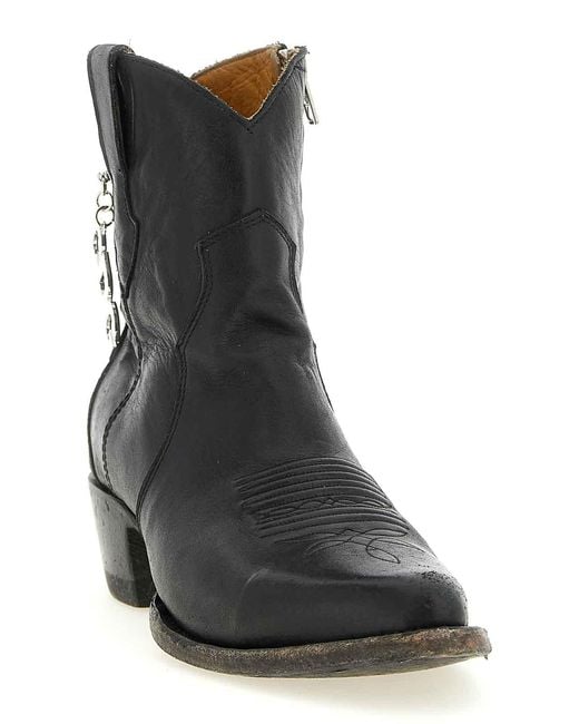 Comme des Garçons Black Embroidered Pointed Toe Boots