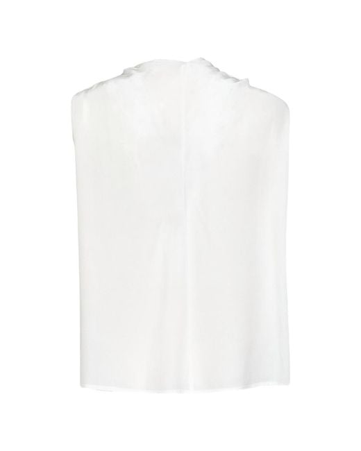 P.A.R.O.S.H. White Silk Top