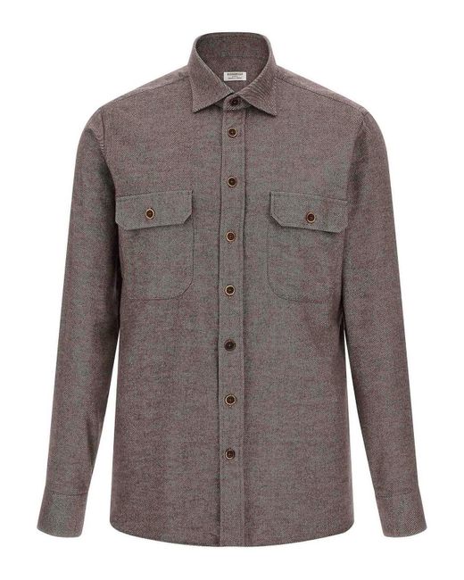 Camicia Di Flanella di Borriello in Brown da Uomo