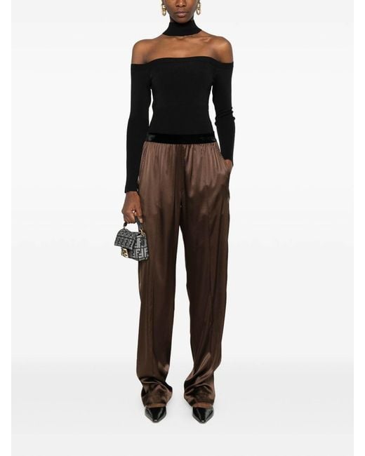 Tom Ford Brown Pajama Silk Trousers