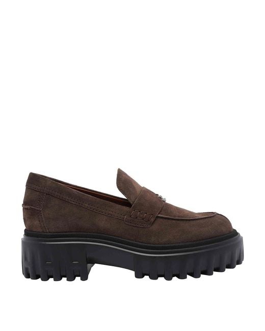 Hogan Brown H700 Suede Loafers