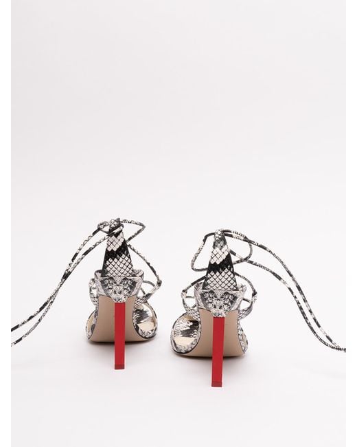The Attico White Adele 110 Lace-Up Sandals