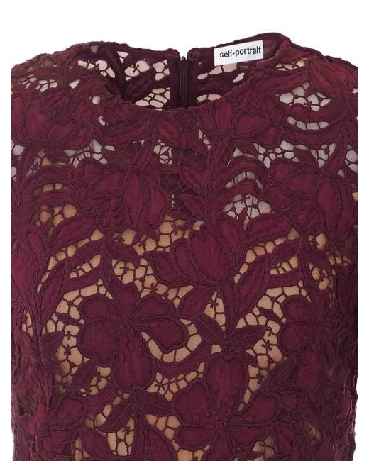 Self-Portrait Purple Lace Midi Dress