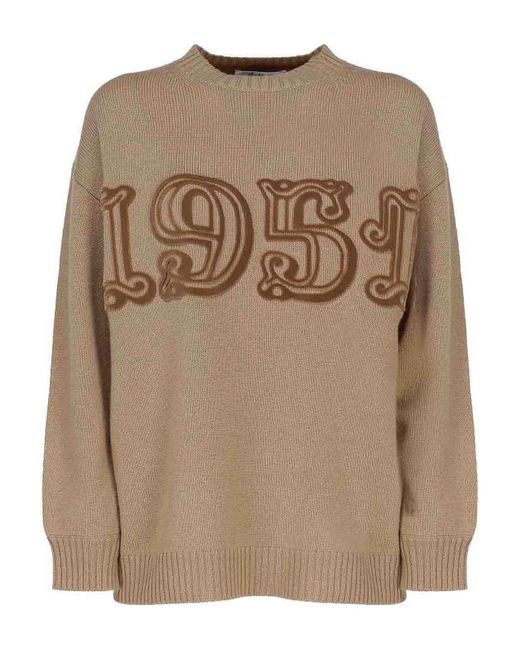 Max Mara Natural Sweater In Wool And Cashmere