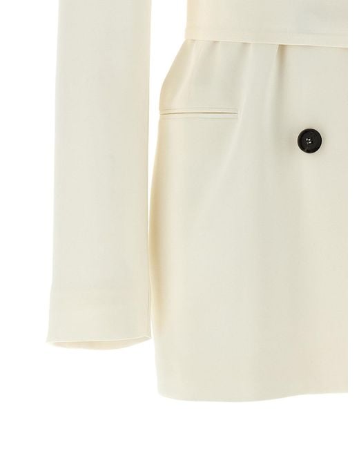 Kiton White Silk Blazer