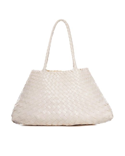Dragon Diffusion Natural Santa Croce Big Woven Leather Bag