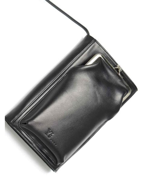 Y's Yohji Yamamoto White Clutch Bag With Clasp